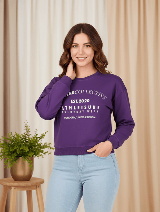Weekend Collective Purple Crop Sweatshirt – Cozy Luxe Streetwear
