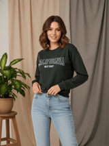 California Vibes Crop Sweatshirt – Bottle Green  Cozy Pre-Winter Style