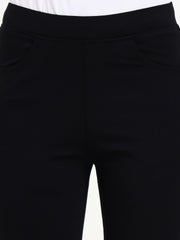 BELL BOTTOM JEGGING In Black | Retro Chic Comfort with Modern All-Season Stretch