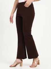 BELL BOTTOM JEGGING In Coffee| Retro Chic Comfort with Modern All-Season Stretch