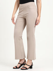 BELL BOTTOM JEGGING In Fawn | Retro Chic Comfort with Modern All-Season Stretch
