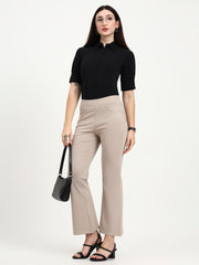 BELL BOTTOM JEGGING In Fawn | Retro Chic Comfort with Modern All-Season Stretch